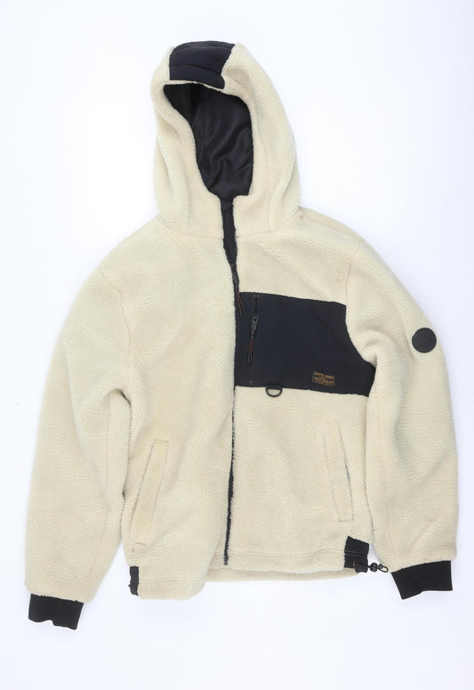 Tokyo Laundry Men's Beige Medium Hooded Fleece Jacket