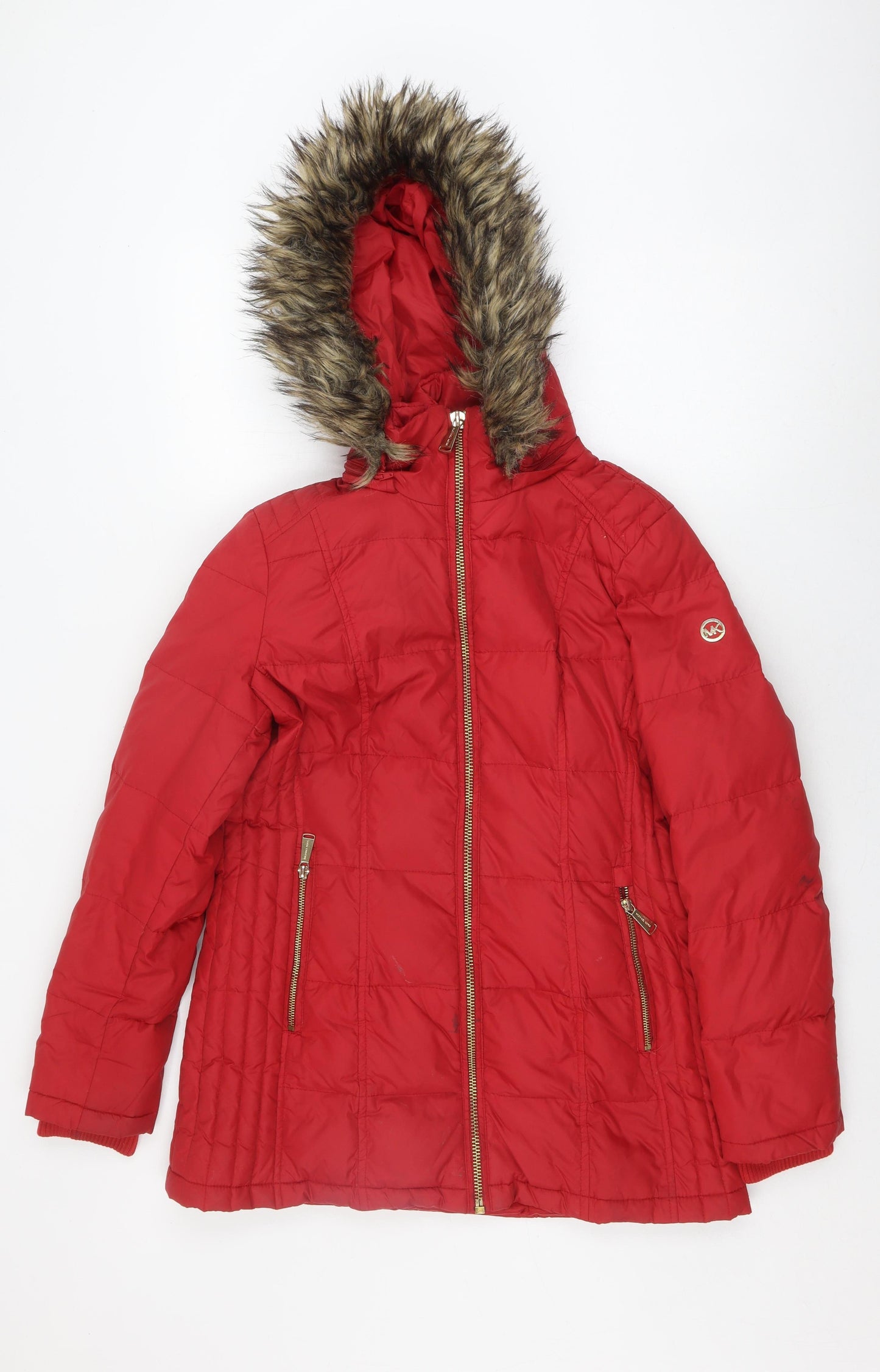 Michael Kors Women's Red Puffer Jacket, Size S, Winter