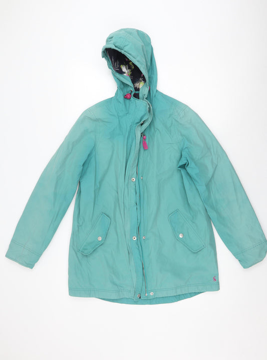 Joules Women's Green XS Rain Coat Hooded Jacket