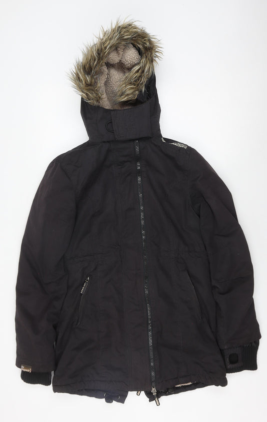 Superdry Women's Black Parka Jacket M Winter