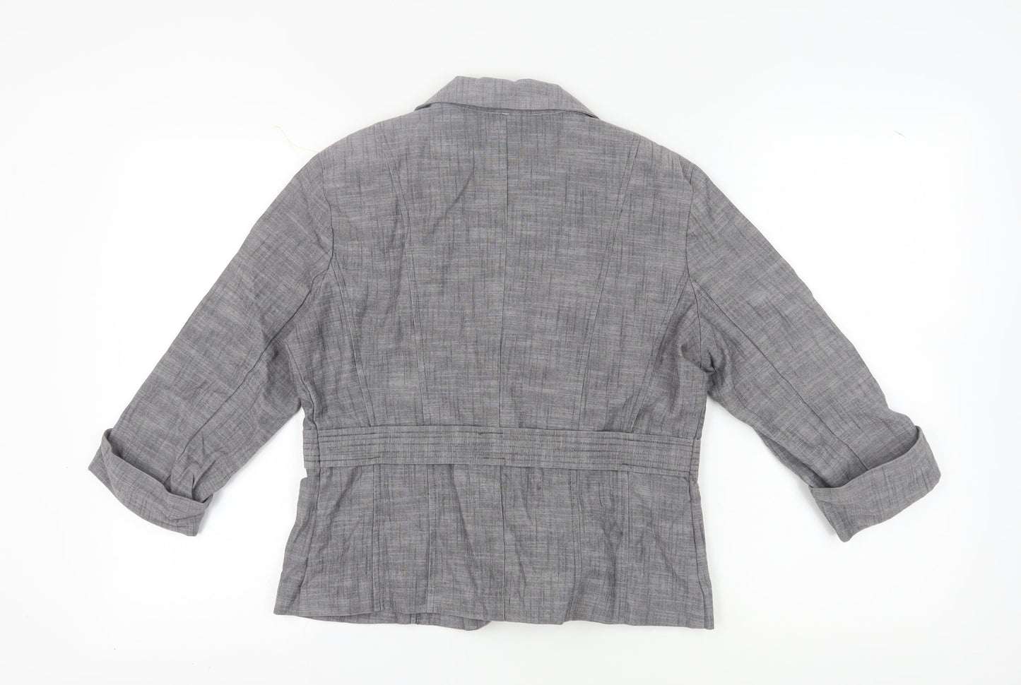 First Option Women's Grey Checked Suit Jacket, Size 14