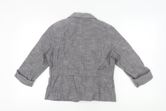 First Option Women's Grey Checked Suit Jacket, Size 14
