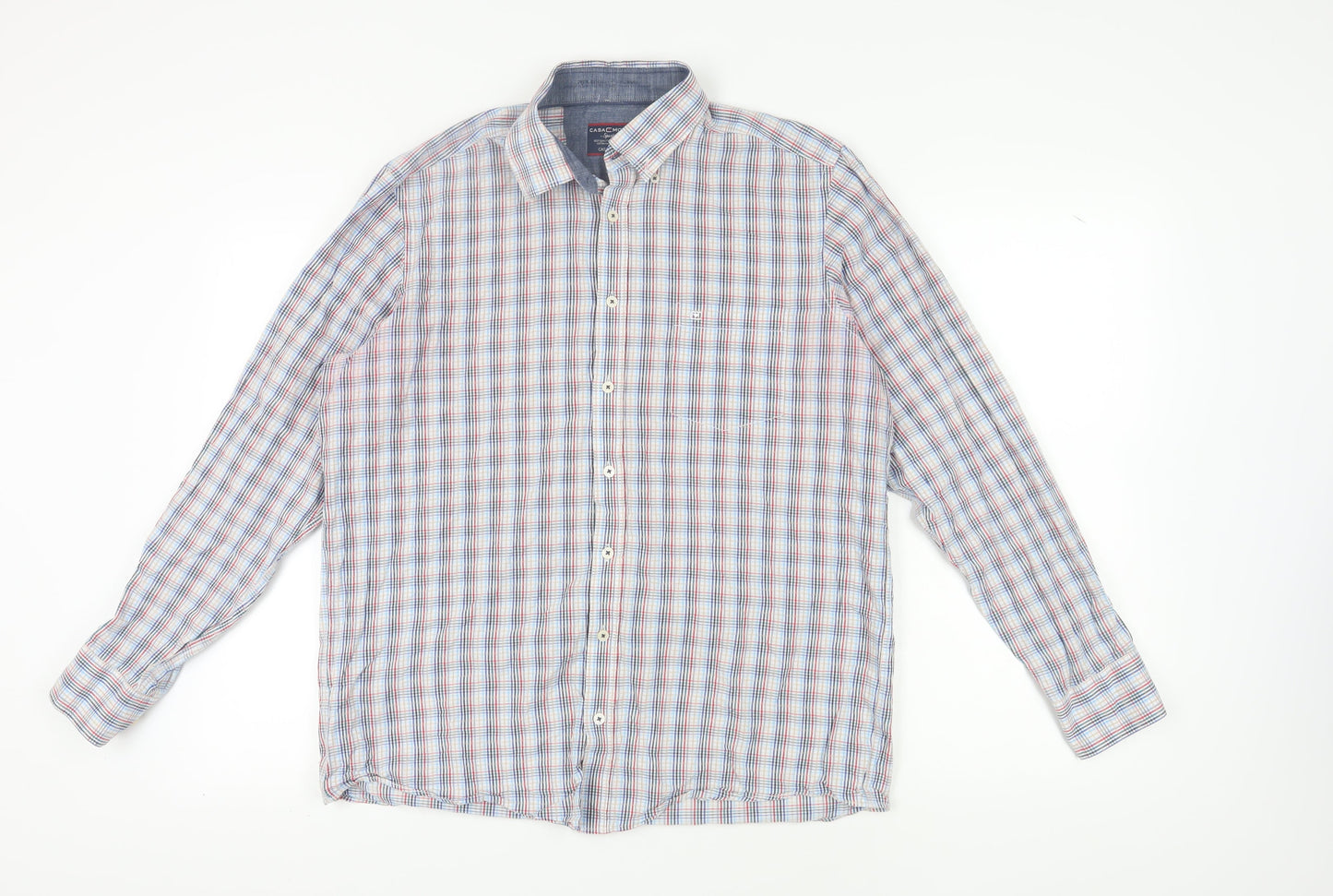 Casa Moda Men's Multicoloured Plaid Shirt, Size 14