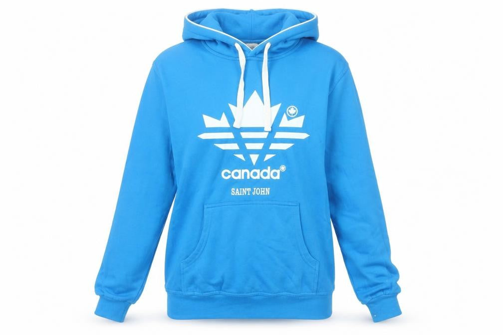 Ideal Womens Blue L Pullover Hoodie, Logo, Casual