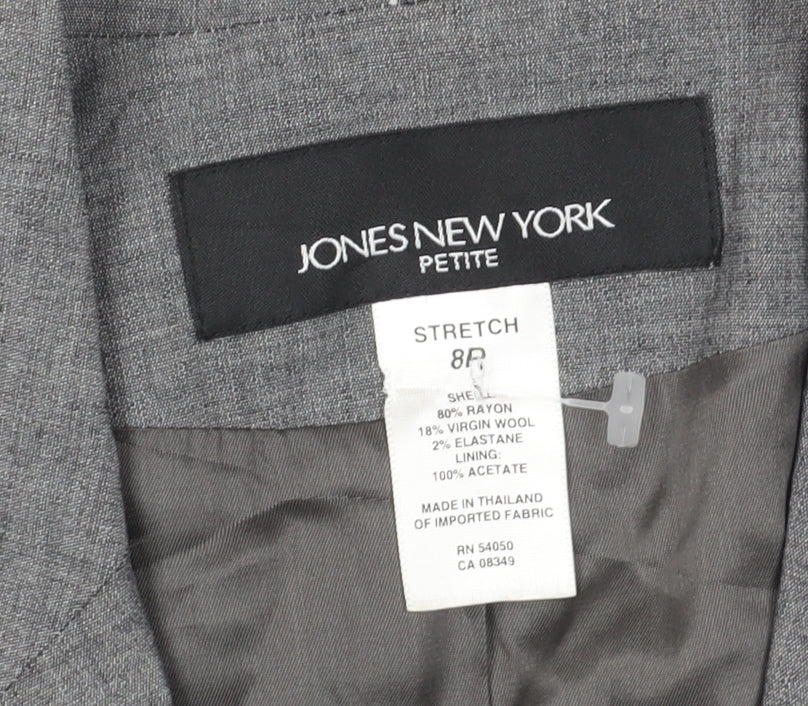 Jones New York Grey Women's Petite Blazer, Size 12, Business Wear