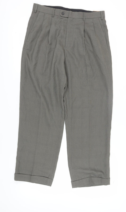 AXIST Men's Green Dress Pants, Size 33, Formal Wear