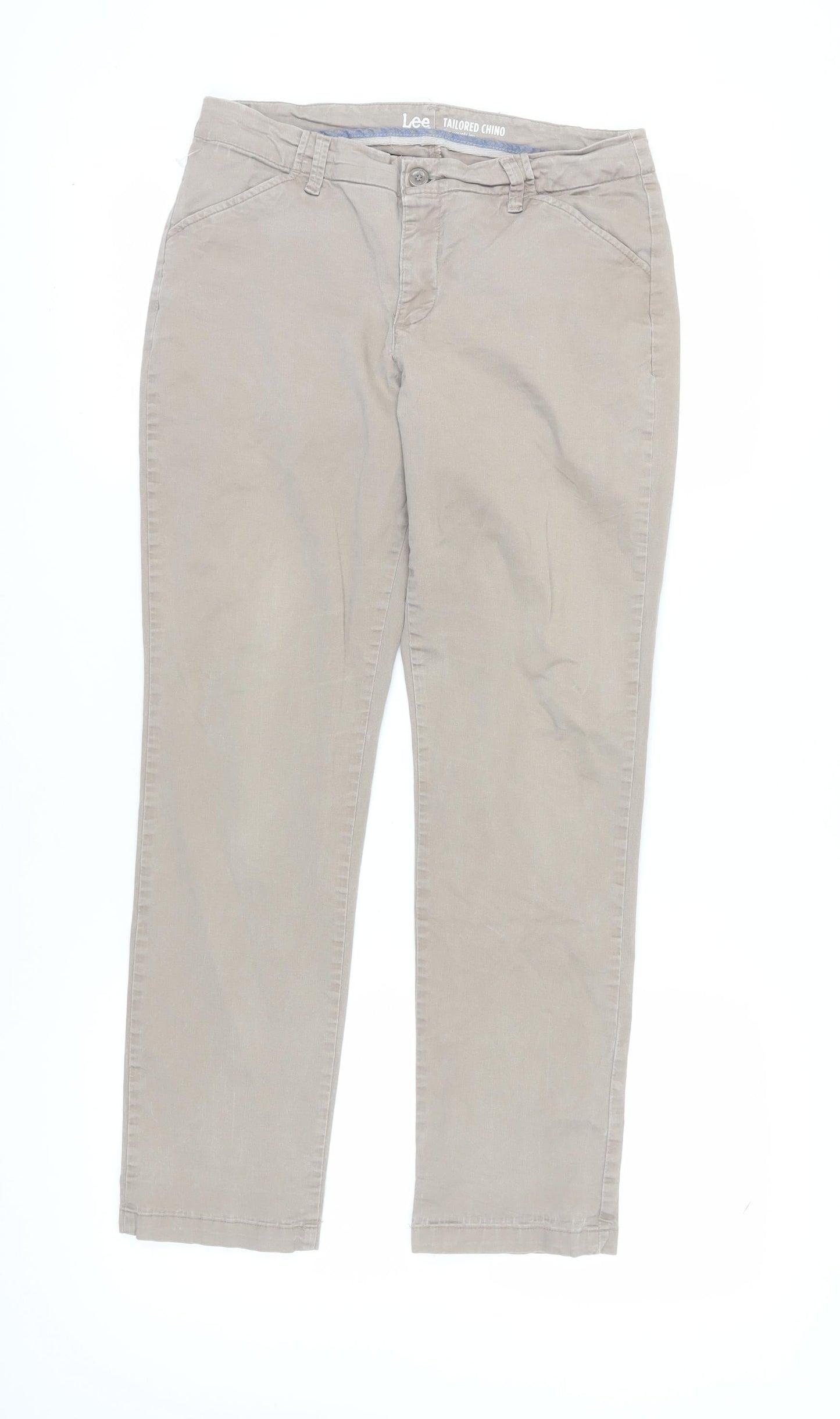Lee Women's Beige Chino Trousers Size 8 Slim Fit