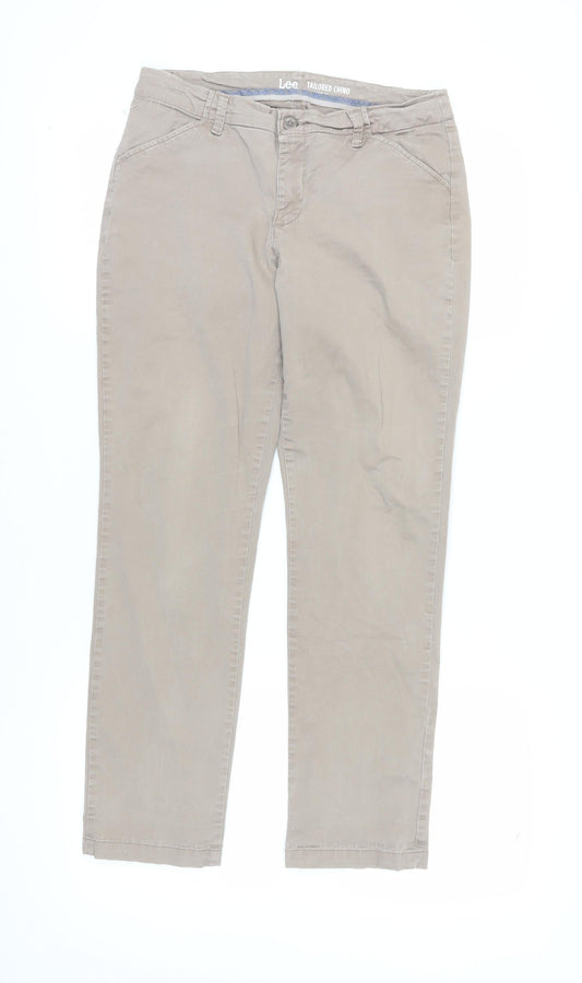 Lee Women's Beige Chino Trousers Size 8 Slim Fit