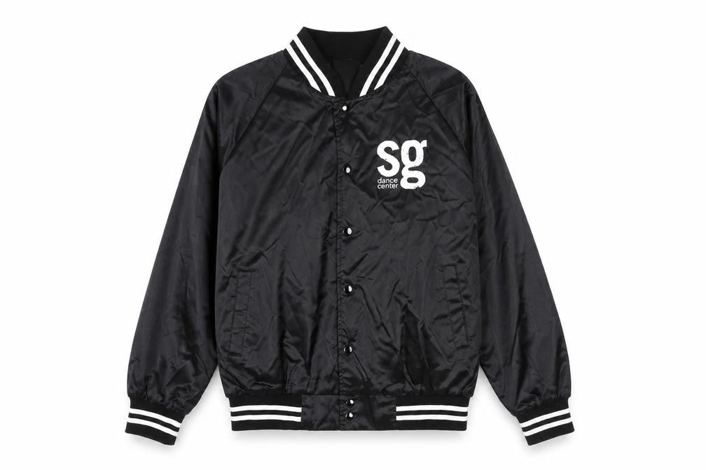 Augusta Womens Black Varsity Jacket L Nylon Snap