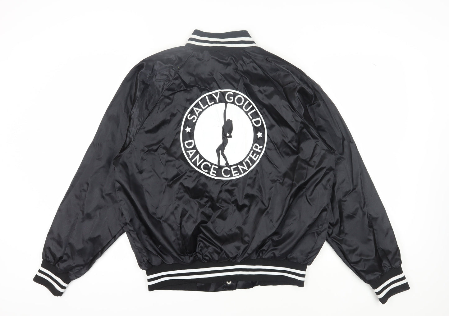 Augusta Unisex Black Varsity Jacket L Nylon Snap