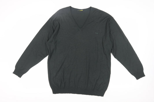 Bardas Men's Black Acrylic V-Neck Pullover XL