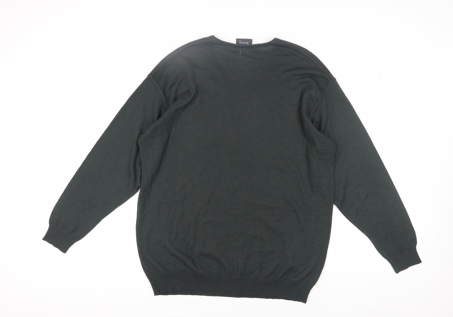 Bardas Men's Black Acrylic V-Neck Pullover XL