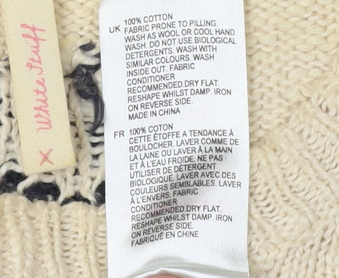 White Stuff Women's Beige Polka Dot Pullover Jumper Size 10
