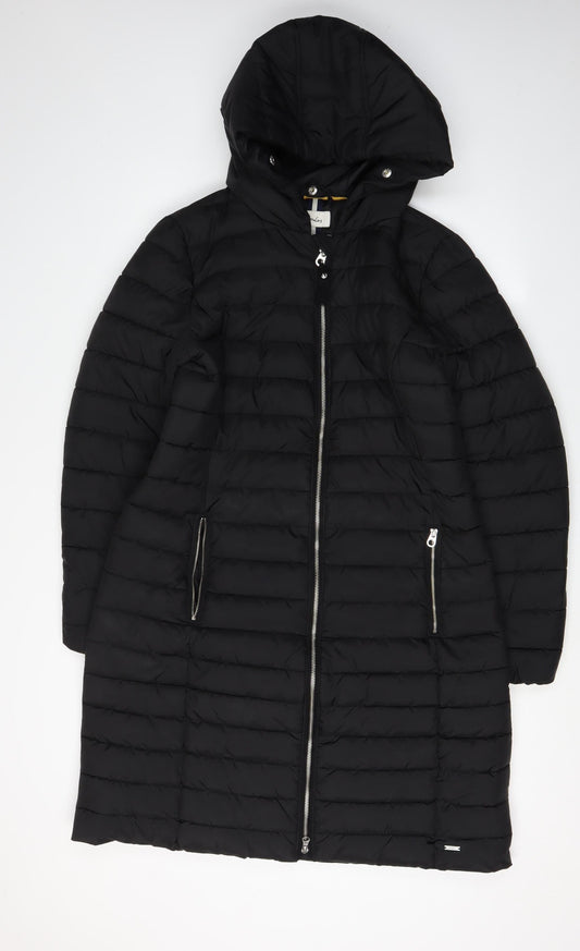 Joules Women's Black Puffer Jacket Coat Size 4