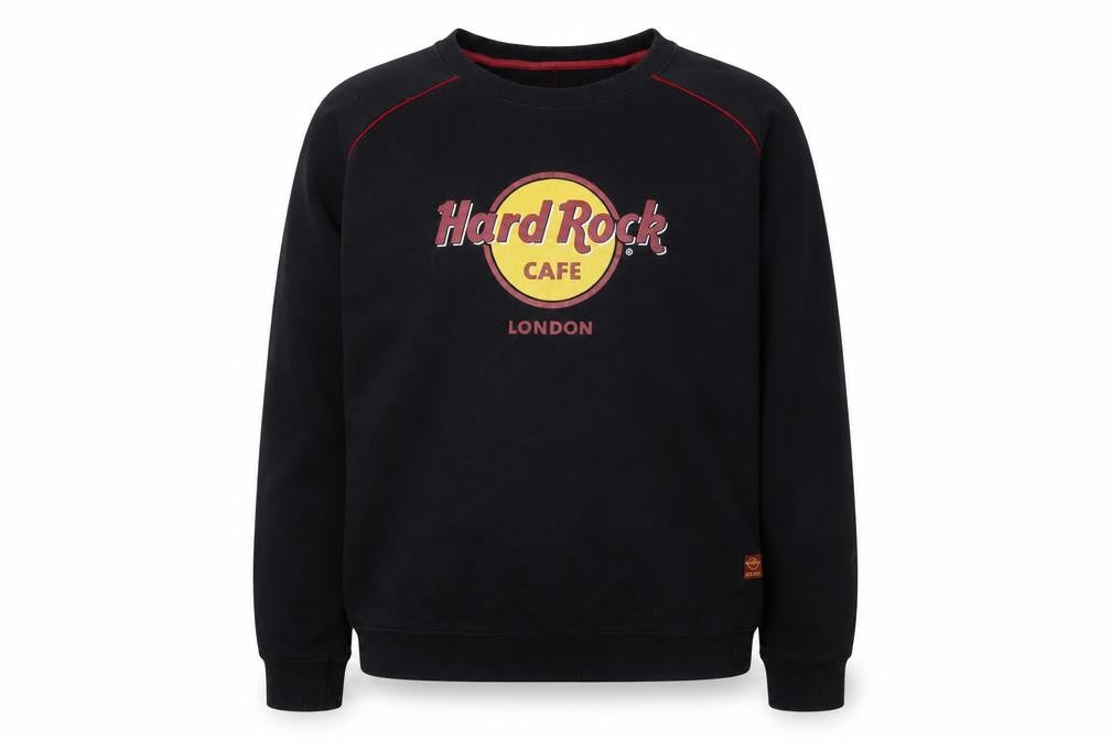 Unisex Adults UK L Regular Hard Rock Black Pullover Sweatshirt