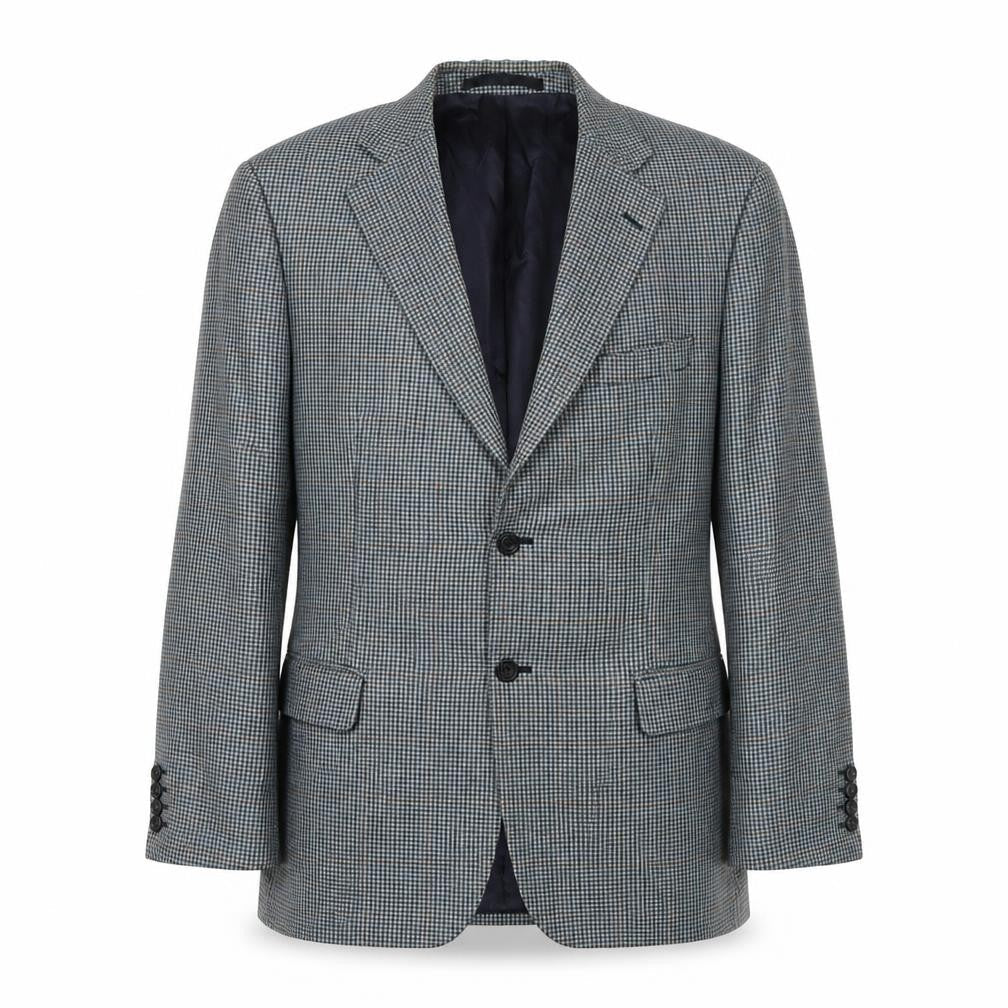 Marks and Spencer Men's Blue Check Wool Blazer 40R