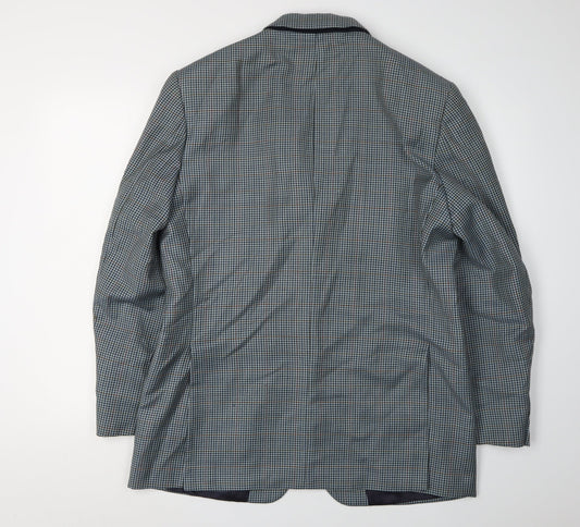Marks and Spencer Men's Blue Check Wool Blazer 40R