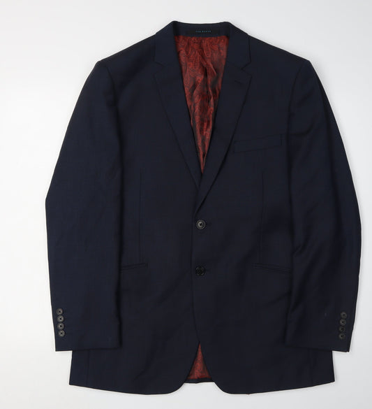 Ted Baker Men's Blue 40R Classic 1 Piece Suit Jacket