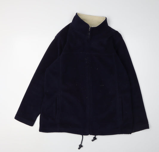 EWM Women's Blue Fleece Basic Jacket M Stylish Casual