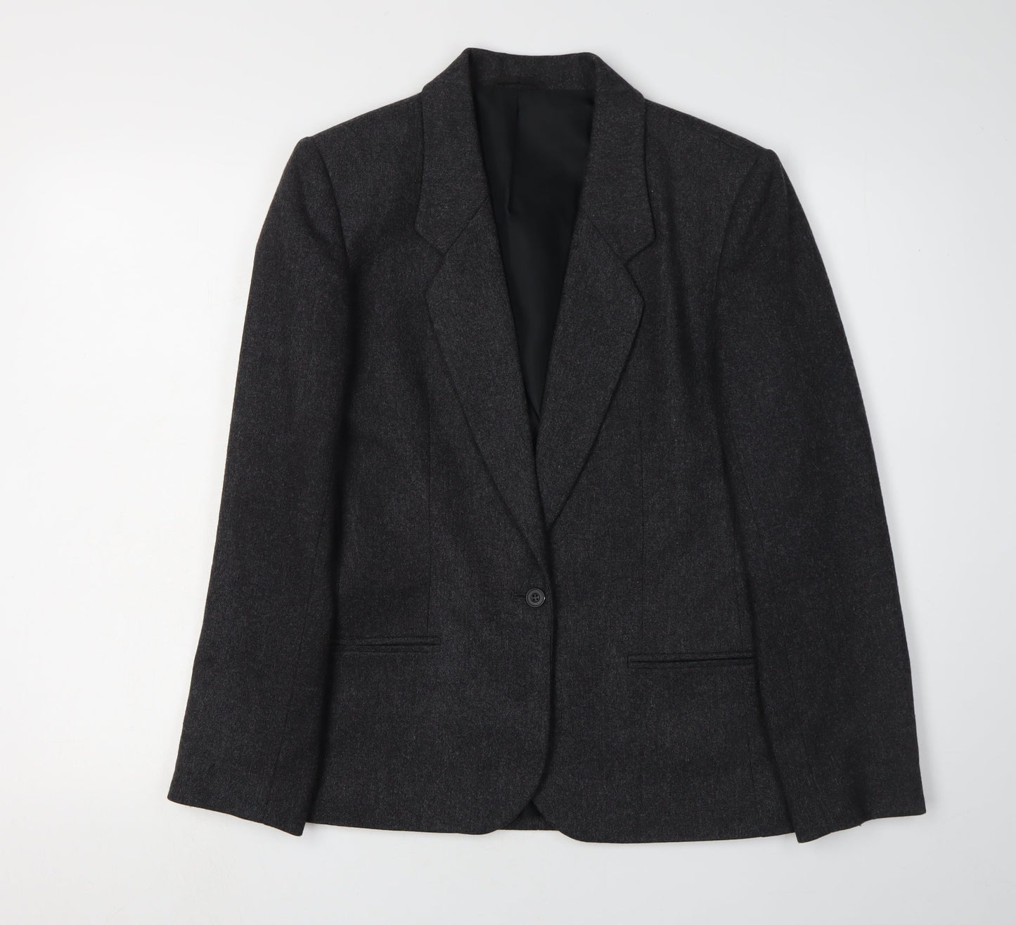 St Michael Women's Grey Blazer Size 10, Classic Wool