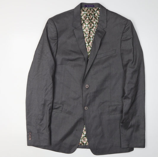 Ted Baker Men's Grey Blazer, Size 42, Wool