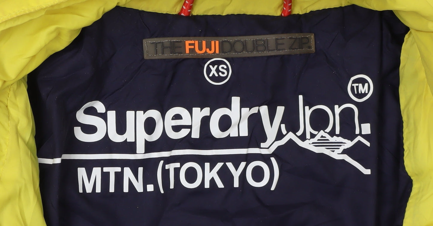 Superdry Women's Yellow XS Puffer Jacket, Hooded, Casual