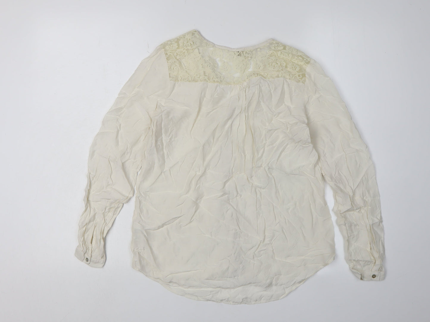 Monsoon Women's Ivory Lace V-Neck Blouse Size 8 Casual