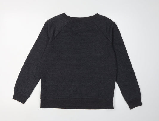Linea Women's Black Embroidered Pullover Sweatshirt Size 10