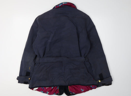 Joules Women's Blue Belted Jacket Size 12 Casual