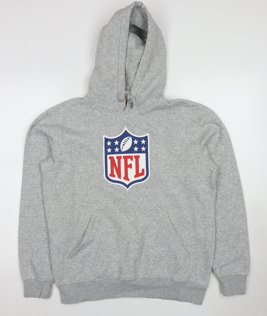 NFL Grey Men's Hoodie - Logo Pullover, Size S, Cotton Blend