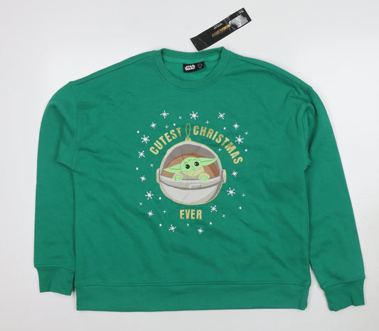 Star Wars Women's Green 12-14 Christmas Pullover Sweatshirt