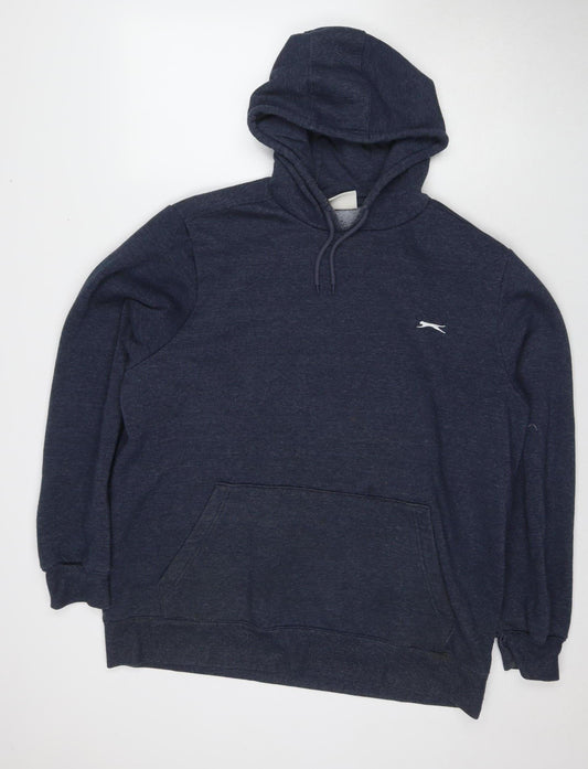 Slazenger Men's Blue Pullover Hoodie, L, Logo Accent