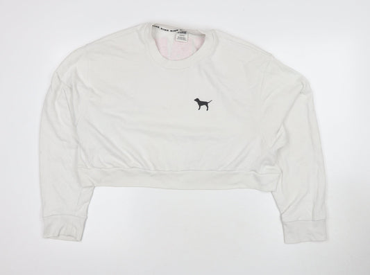 Victoria's Secret Women's White Pullover Sweatshirt L