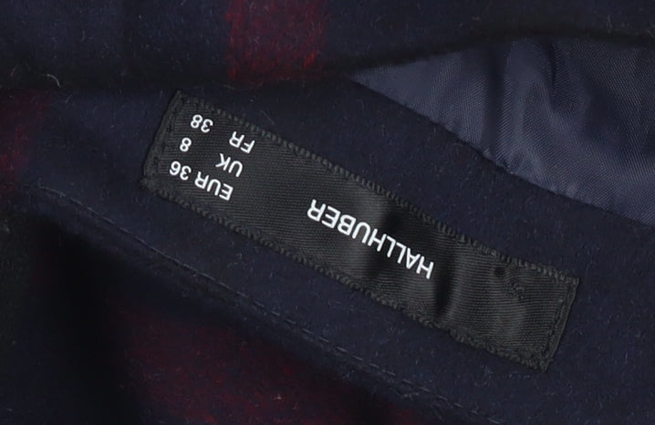 Hallhuber Women's Blue Plaid Pencil Skirt UK 8