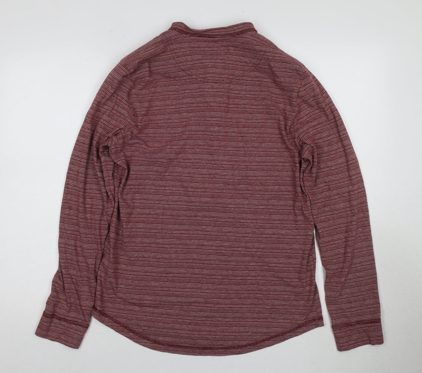 Hollister Men's Red Henley T-Shirt, Medium