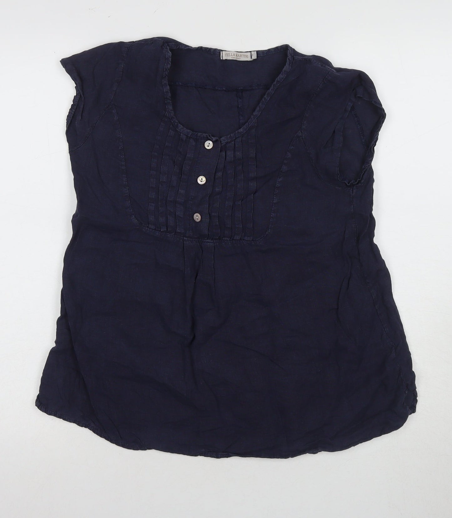 Stella Marini Women's Blue Cotton Blouse, Size S