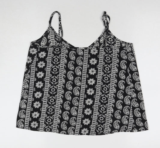 Hollister Women's Black Paisley Camisole Tank Top S