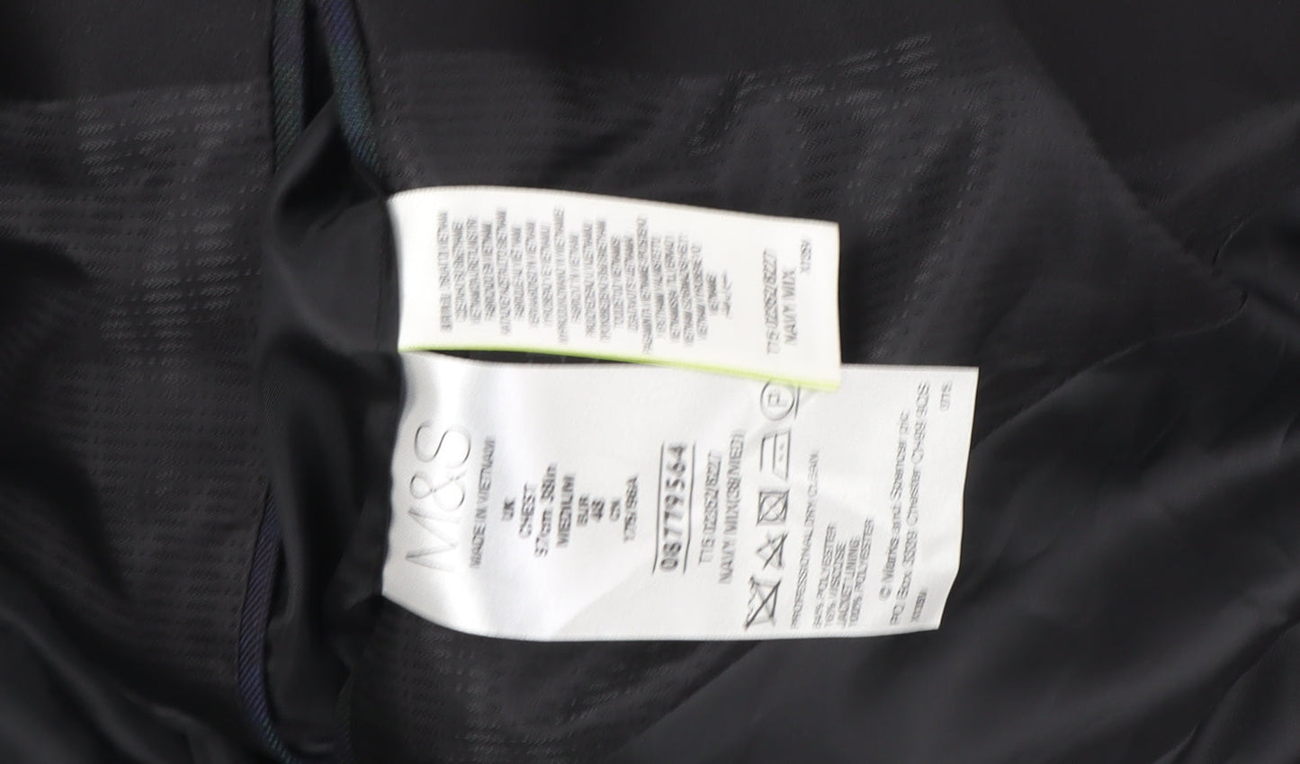 Marks and Spencer Men's Black, Green Super Slim Tuxedo Blazer 38R
