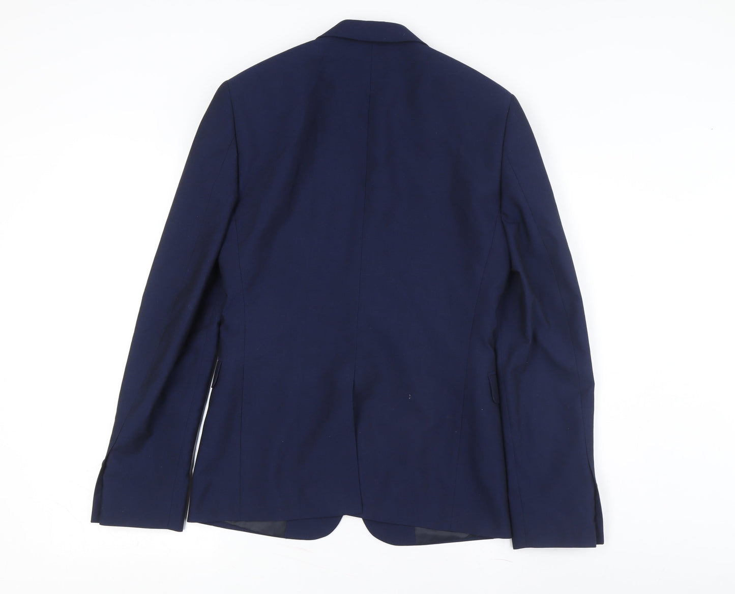 Burton Mens Blue Slim Fit Blazer 34R Wool Blend