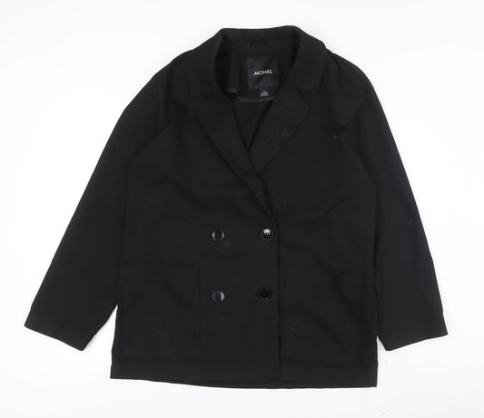 Monki Women's Black Double Breasted Coat Size S