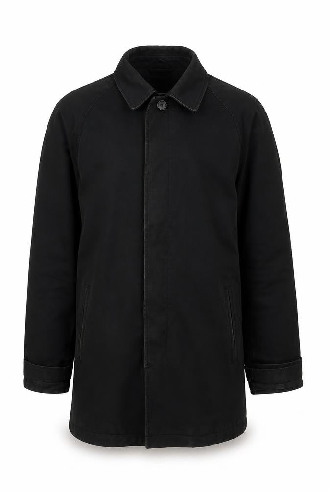 Topman Men's Black S Overcoat with Point Collar
