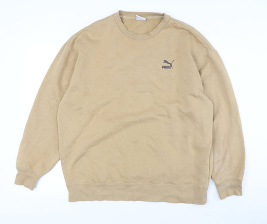 Puma Unisex Beige Pullover Sweatshirt L Graphic Print
