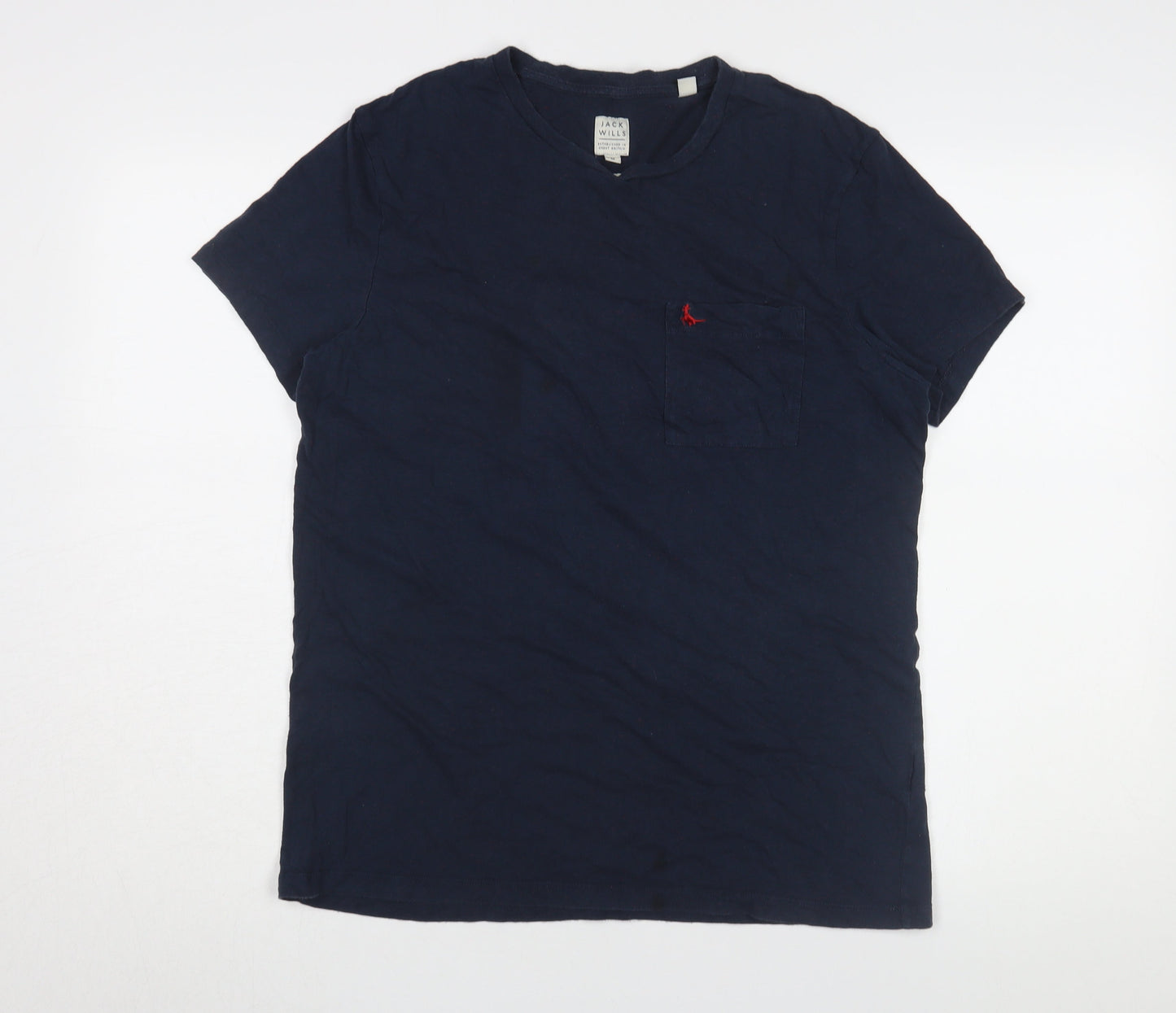 Jack Wills Men's Blue Crew Neck T-Shirt Medium