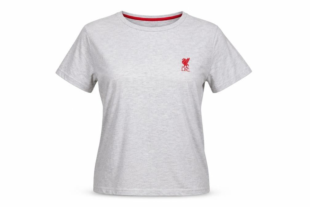 Unisex Adultss UK Size 12 LFC Grey Cotton Blend T-Shirt