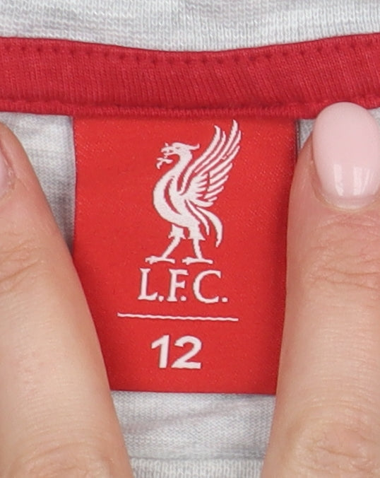 LFC Unisex Grey Jersey T-Shirt Size 12