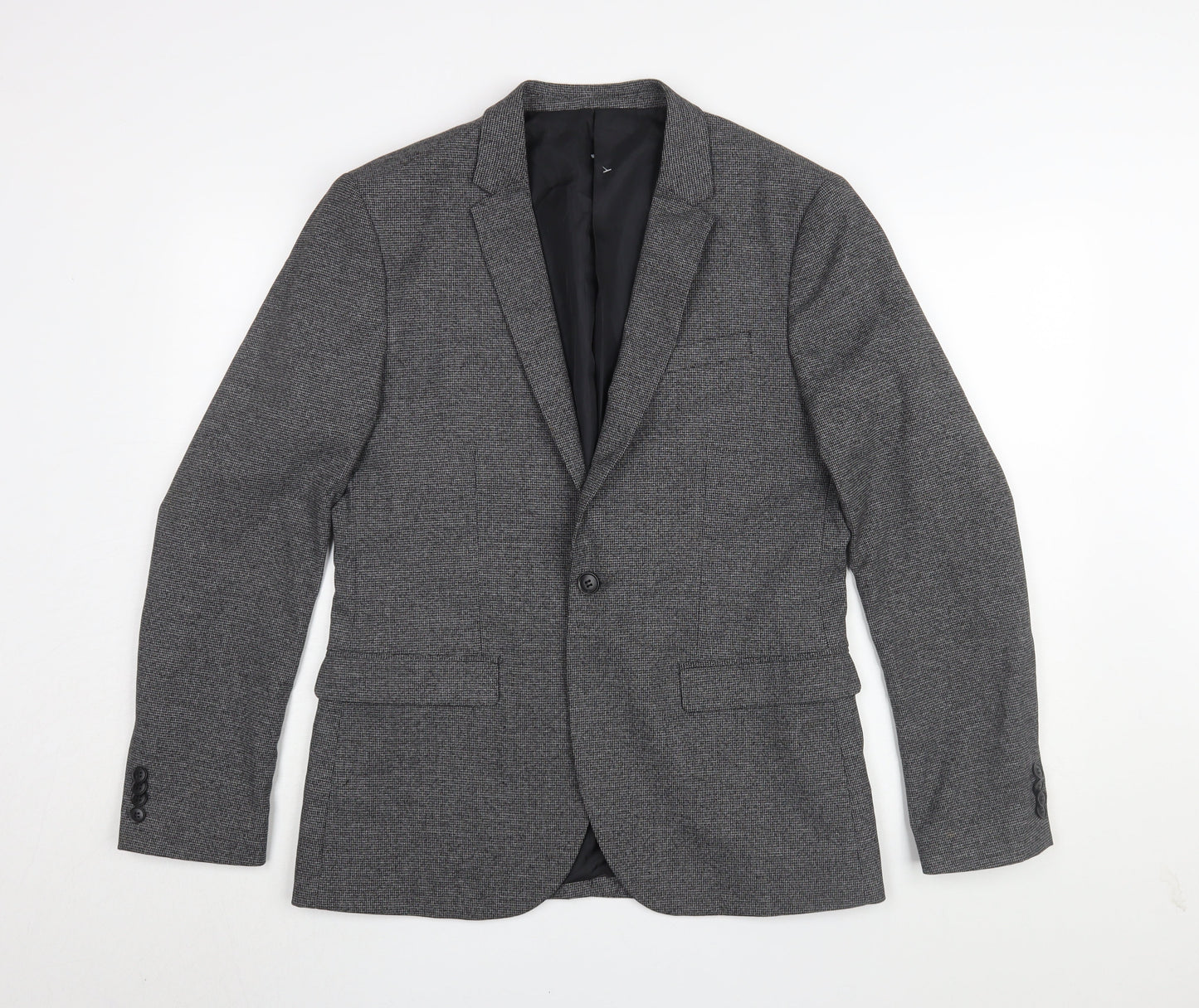 H&M Men's Grey Slim Fit Blazer 40R Single-Breasted