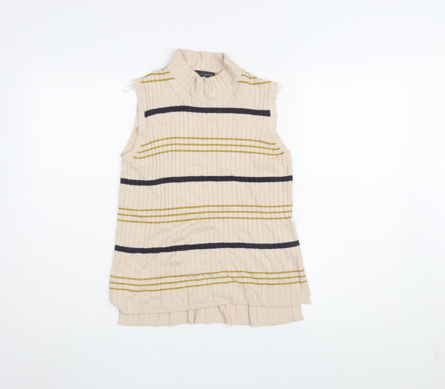 Marks and Spencer Women's Beige Striped Tank, Size 12