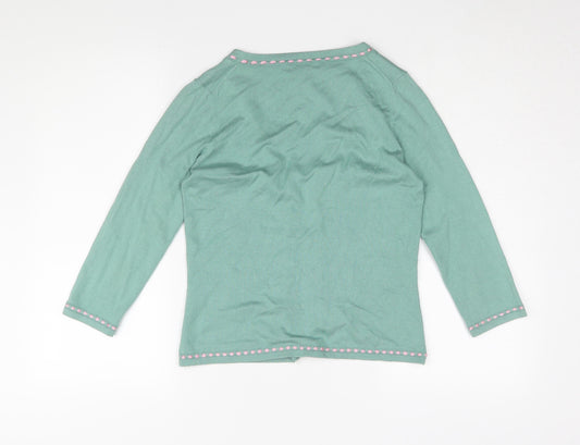 L.K. Bennett Green Silk Blend Women's Cardigan - Small