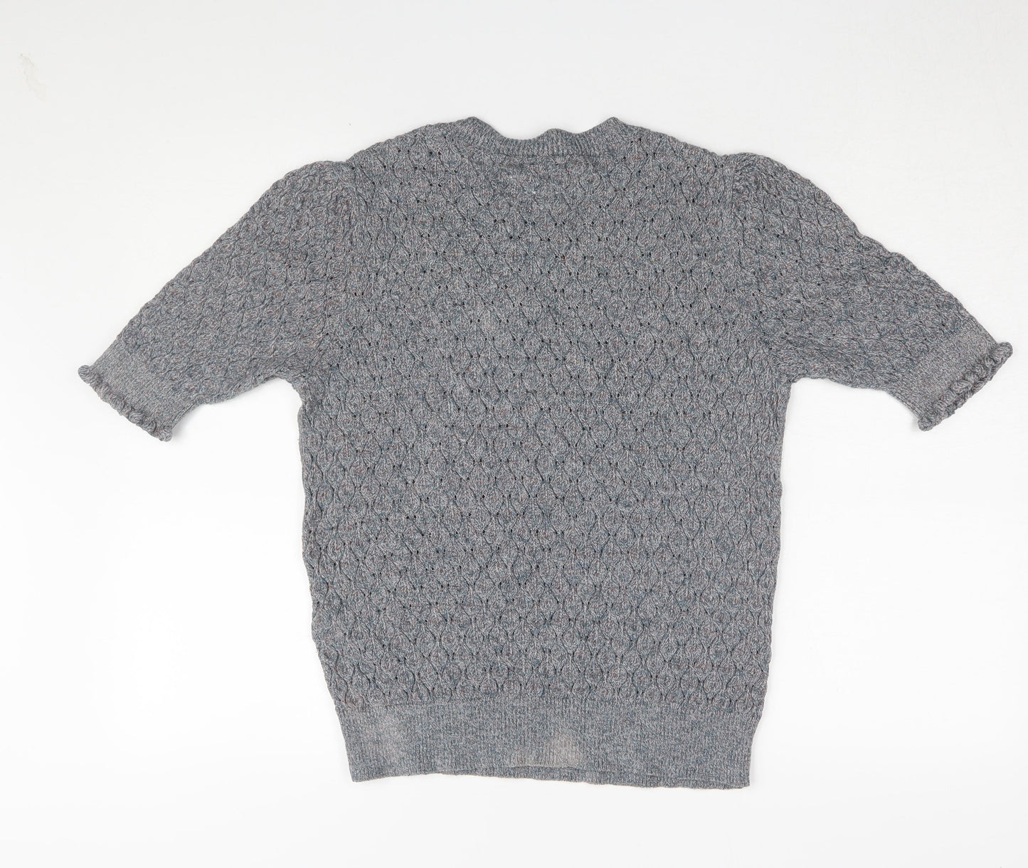 Per Una Women's Grey Open-Knit Pullover Jumper, Size 12