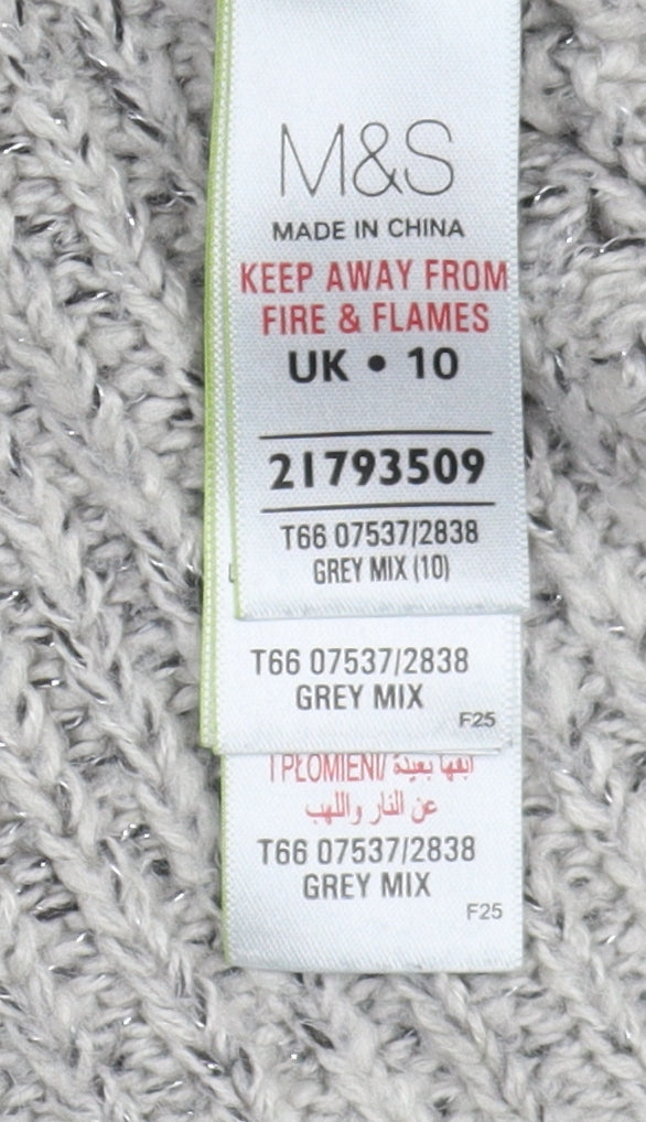Marks and Spencer Women's Grey Pullover Jumper Size 10